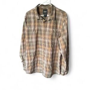 5.11 Tactical Plaid Button Up Shirt Mens XL Brown Long Sleeve Outdoor Workwear